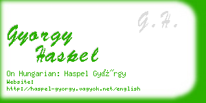 gyorgy haspel business card